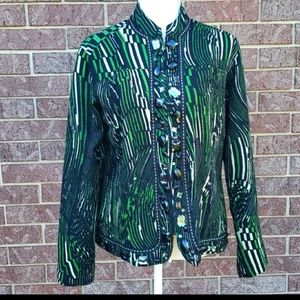 INVESTMENTS Green and Black Jacket - Women's - Medium